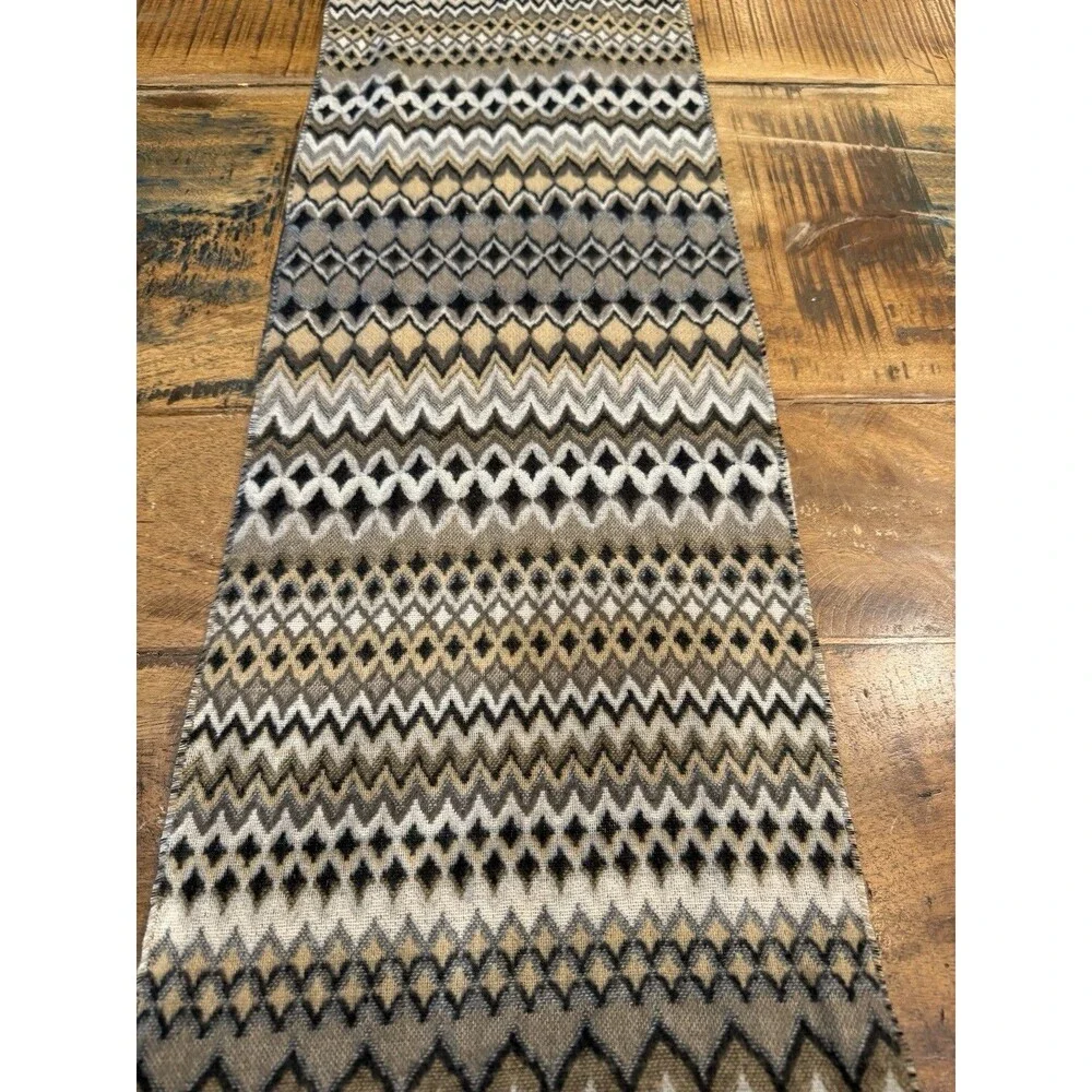 DILLARDS Infinity Scarf Wrap 100% Acrylic Multicolor Geometric Made in Germany
